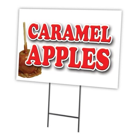 Signmission Caramel Apples Yard Sign & Stake outdoor plastic coroplast window, C-1824 Caramel Apples C-1824 Caramel Apples